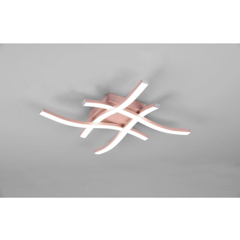 foto del prodotto plafoniera moderna design hashtag route oro rosa led 4000k trio lighting