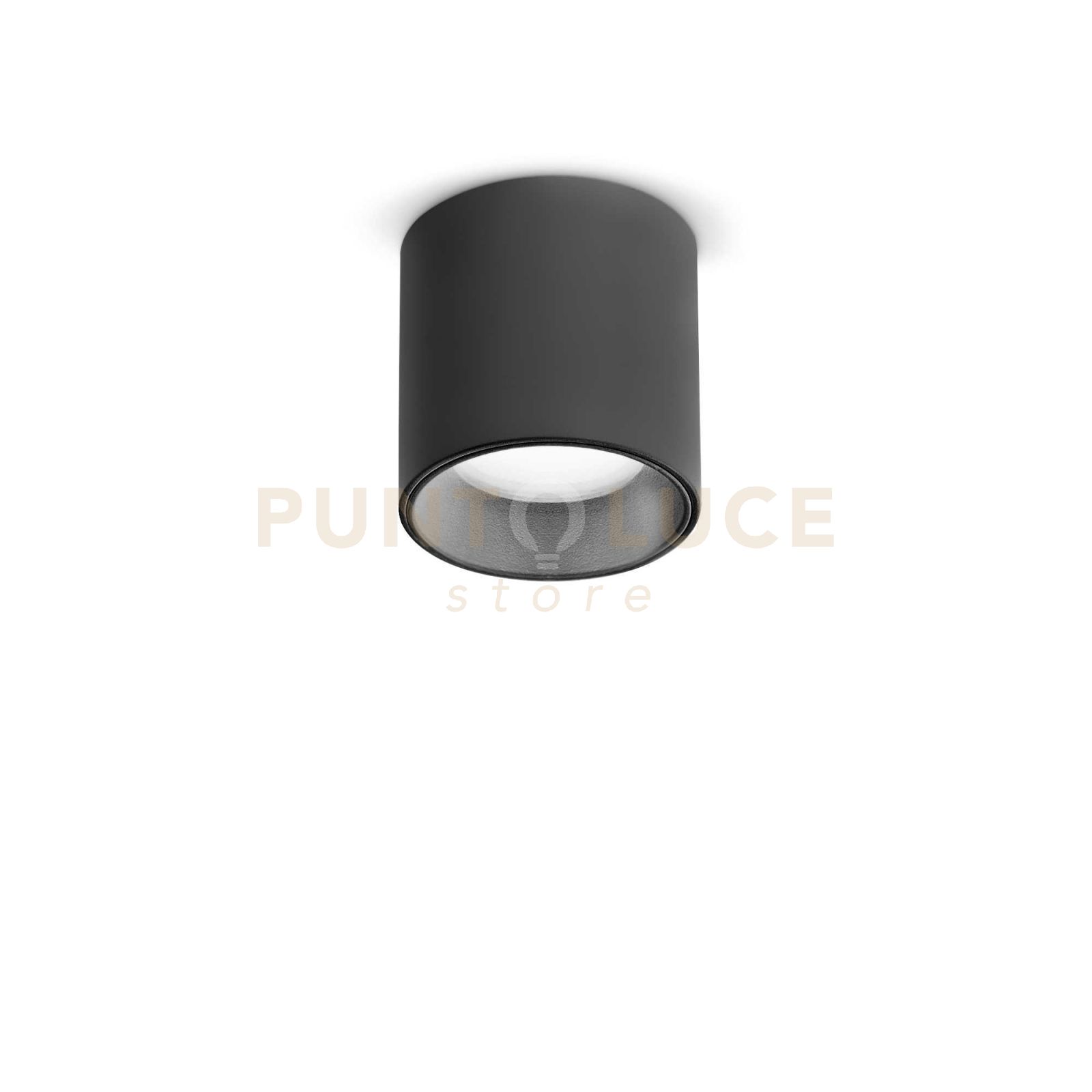 foto del prodotto plafoniera moderna dot metallo nero led 5w 3000k luce calda