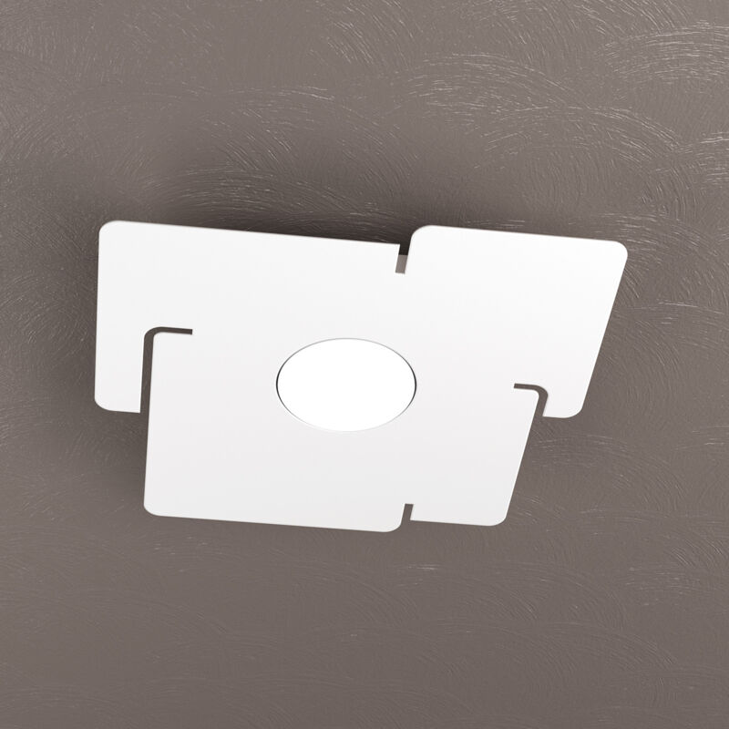 foto del prodotto plafoniera moderna echo metallo bianco 1 luce gx53