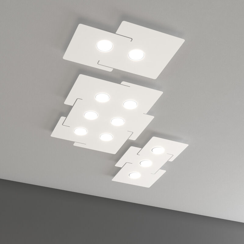 foto del prodotto plafoniera moderna echo metallo bianco 3 luci gx53