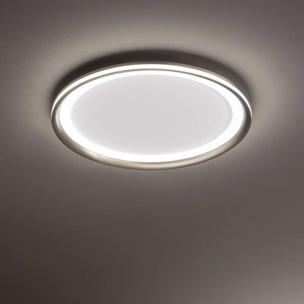 foto del prodotto plafoniera moderna edge alluminio grigio acrilico led 66w 3000k