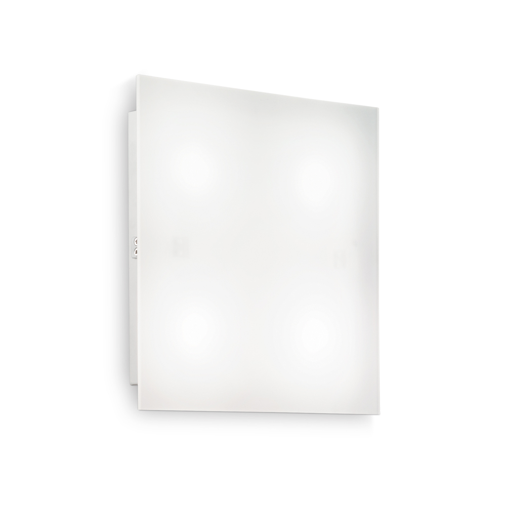 foto del prodotto plafoniera moderna flat metallo bianco 4 luci gx53 9w 3000k luce calda d40