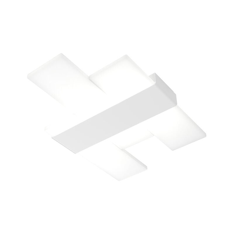 foto del prodotto plafoniera moderna flight metallo bianco diffusore acrilcico satinato led 30w