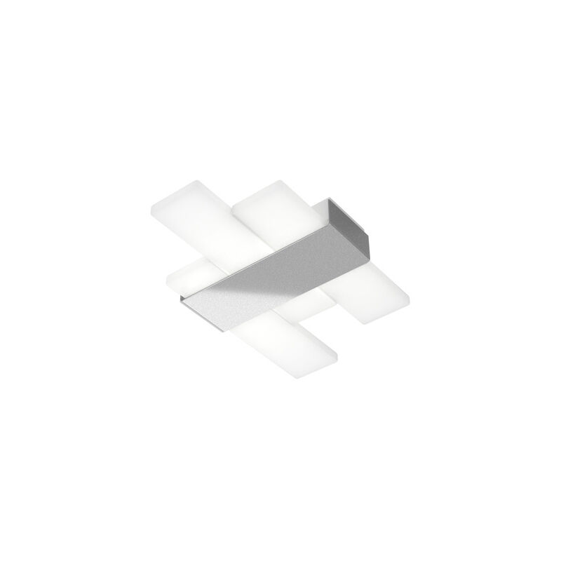 immagine 0 del prodotto plafoniera moderna flight metallo grigio diffusore acrilcico sat. bianco led 16w