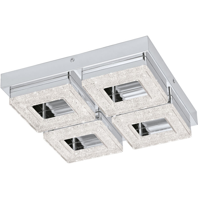 foto del prodotto plafoniera moderna fradelo acciaio cromo 4 luci led integrato 3,5w