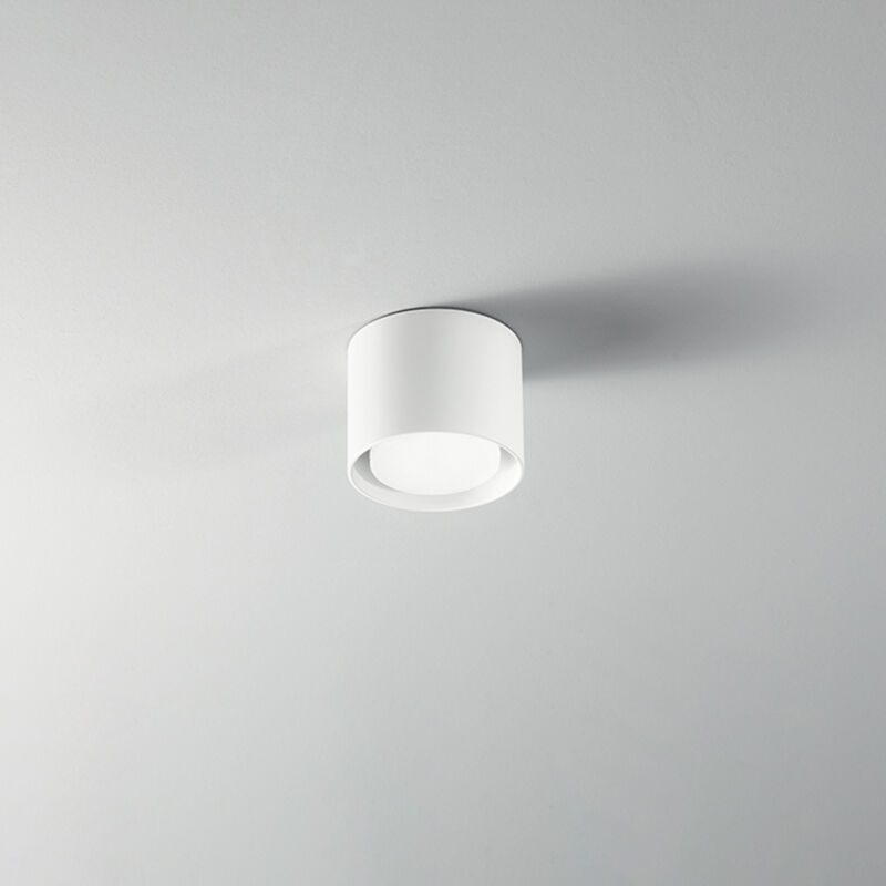 foto del prodotto plafoniera moderna geo alluminio bianco 1 luce gx53