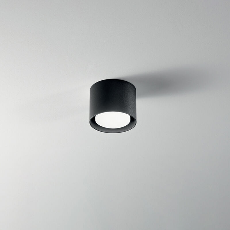 foto del prodotto plafoniera moderna geo alluminio nero 1 luce gx53