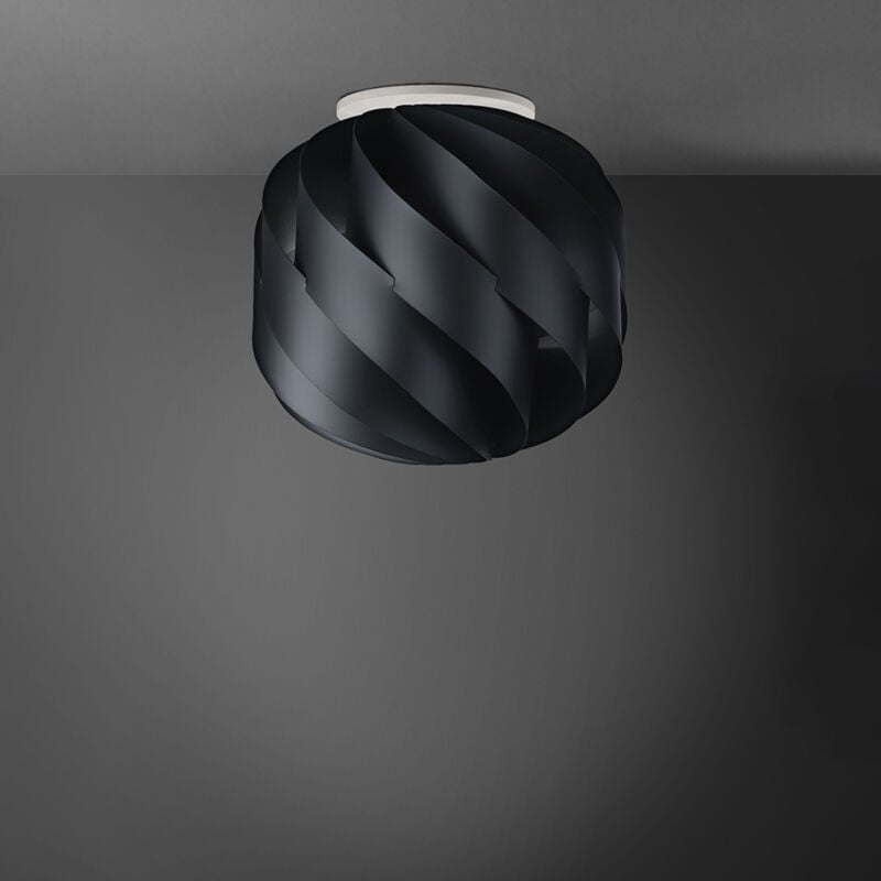 foto del prodotto plafoniera moderna globe 1 luce in polilux nero d25 made in italy