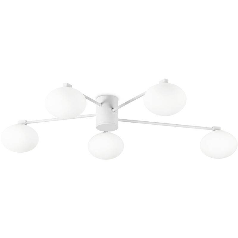 foto del prodotto plafoniera moderna hermes metallo bianco 5 luci g9 28w 3000k ip20