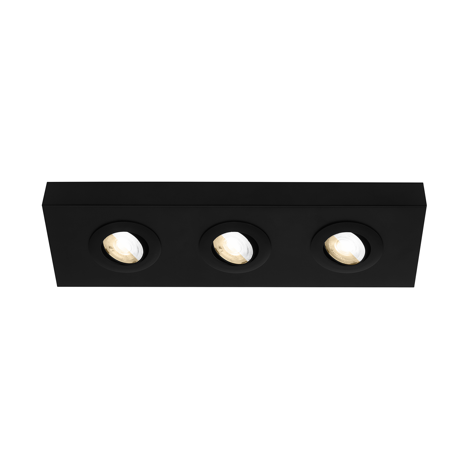 foto del prodotto plafoniera moderna hoka metallo nero 3 led integrato 4w da 2700 a 4000k