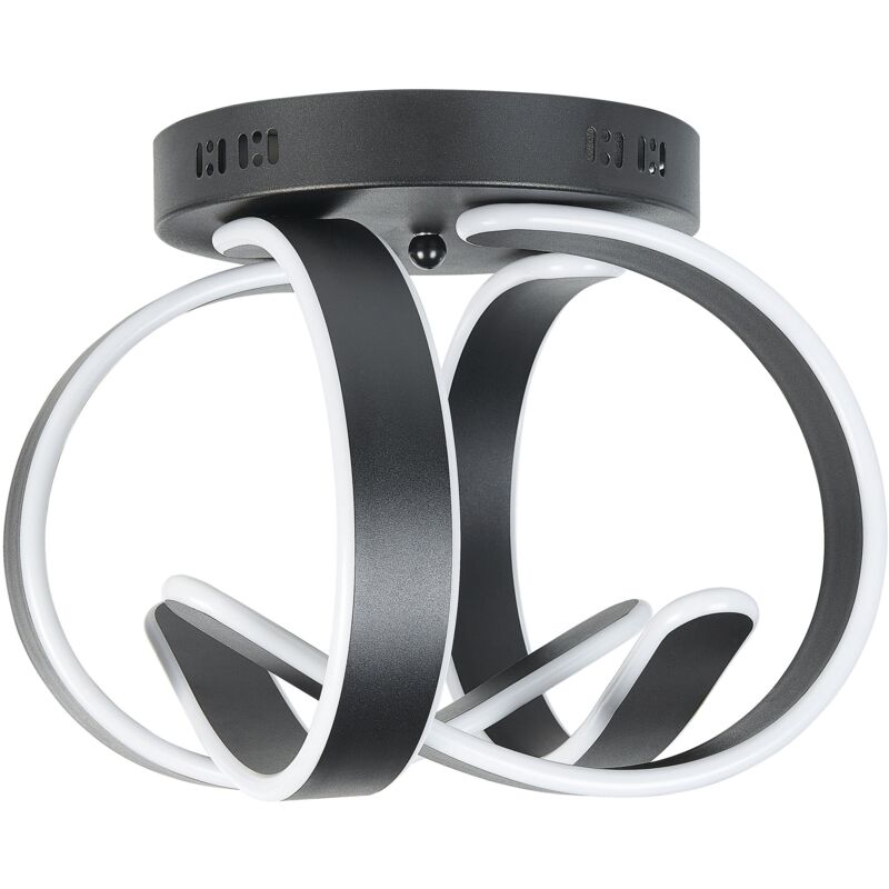 foto del prodotto plafoniera moderna illuminazione integrata luci led forma spirale metallo nero nura