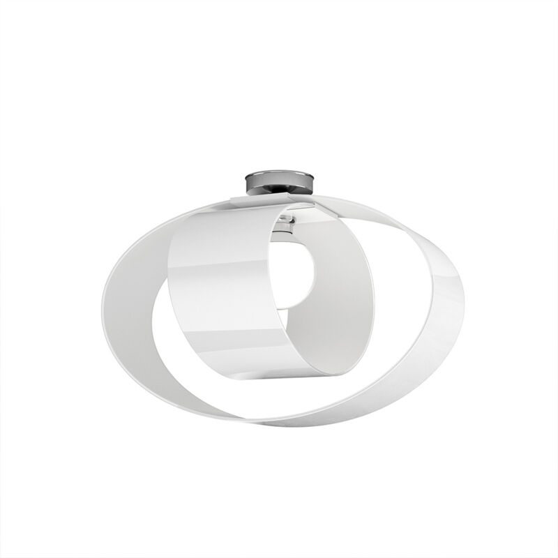 foto del prodotto plafoniera moderna lap metallo e vetro bianco 1 luce e27 52cm