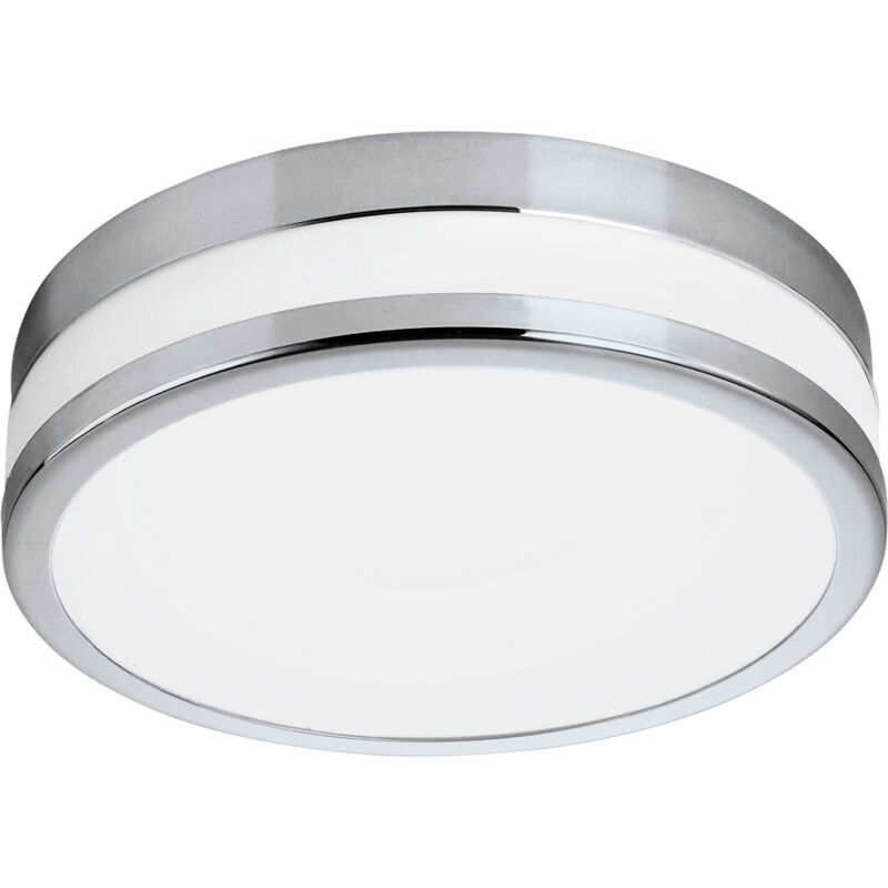 foto del prodotto plafoniera moderna led palermo acciaio cromo 3 luci led integrato 3,6w