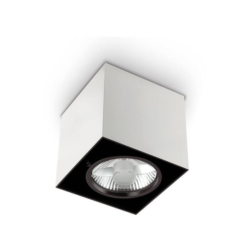 foto del prodotto plafoniera moderna mood square alluminio bianco 1 luce gu10 7w 3000k d15cm