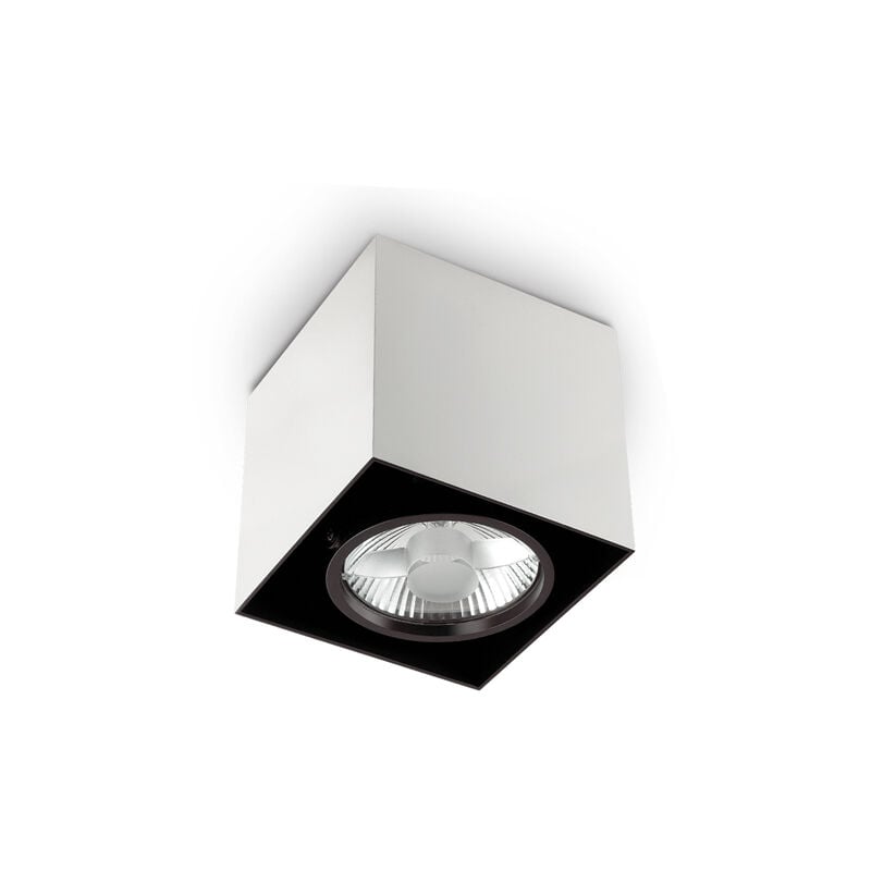 foto del prodotto plafoniera moderna mood square alluminio bianco 1 luce gu10 7w 3000k d9cm