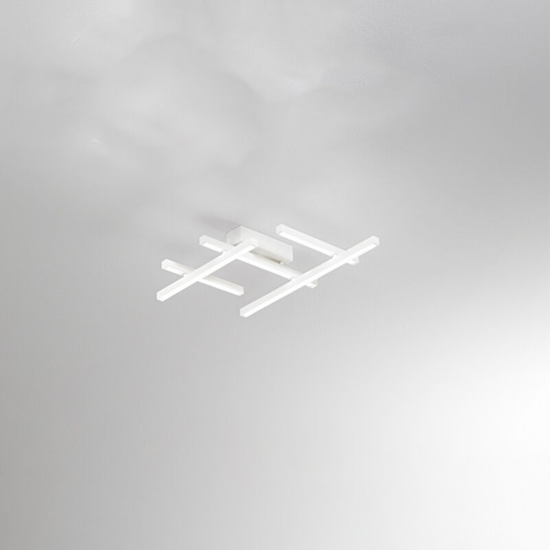 foto del prodotto plafoniera moderna net metallo bianco acrilico led 30w 3000k