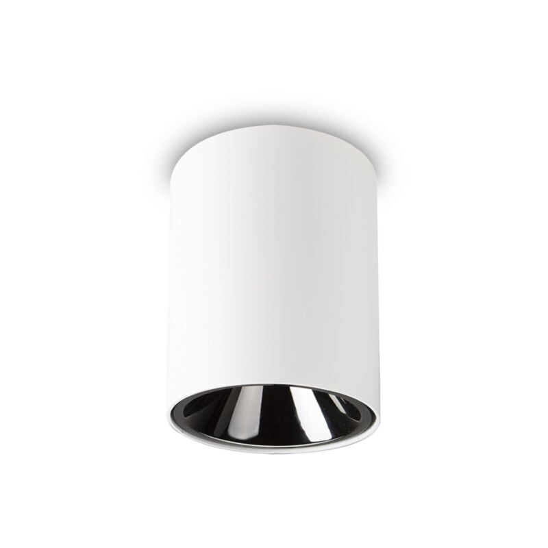foto del prodotto plafoniera moderna nitro round alluminio bianco led 10w 3000k luce calda