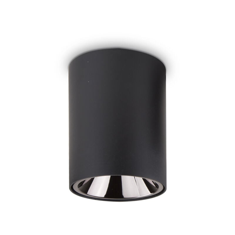 foto del prodotto plafoniera moderna nitro round alluminio nero led 15w 3000k luce calda