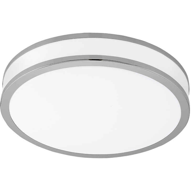 foto del prodotto plafoniera moderna palermo 2 acciaio bianco luce led integrato 15,6w