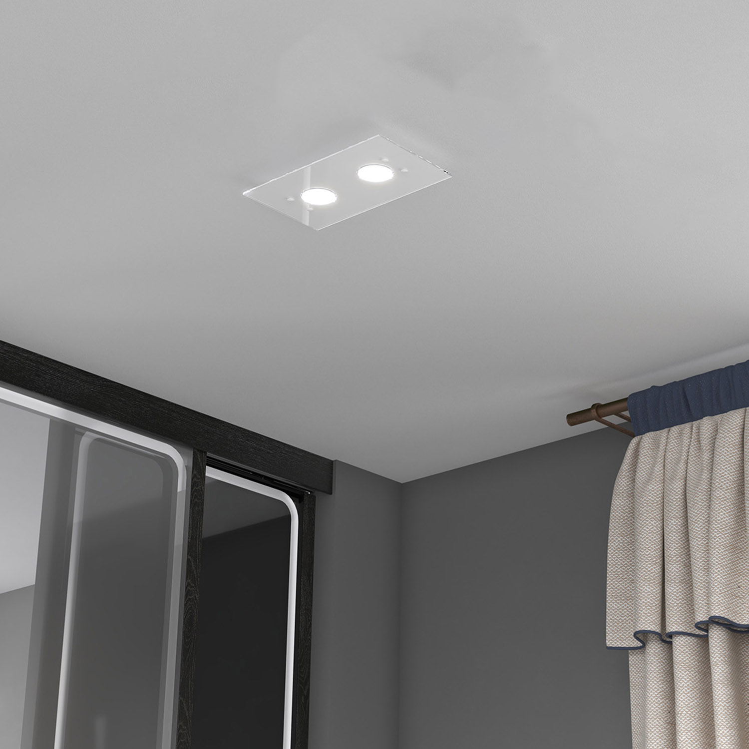 foto del prodotto plafoniera moderna path vetro bianco metallo 1 luce gx53