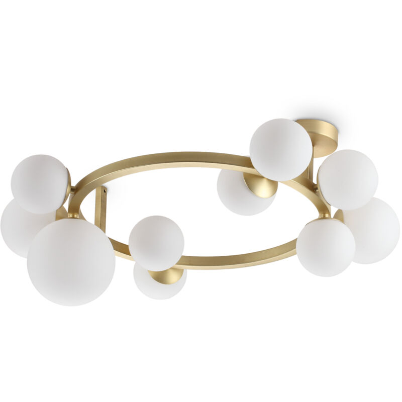 foto del prodotto plafoniera moderna perlage metallo ottone 10 luci g9 15w 3000k ip20