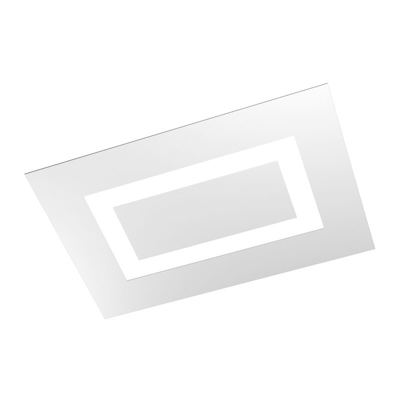 foto del prodotto plafoniera moderna rettangolare carpet metallo bianco 4 luci 2g11 58x39cm