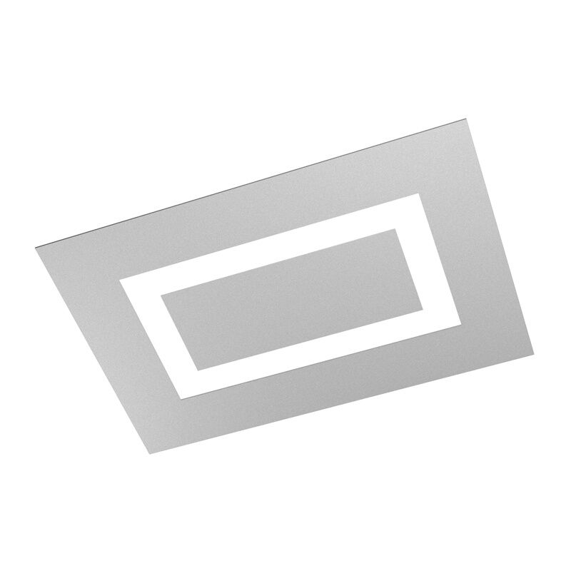 foto del prodotto plafoniera moderna rettangolare carpet metallo grigio 4 luci 2g11 58x39cm
