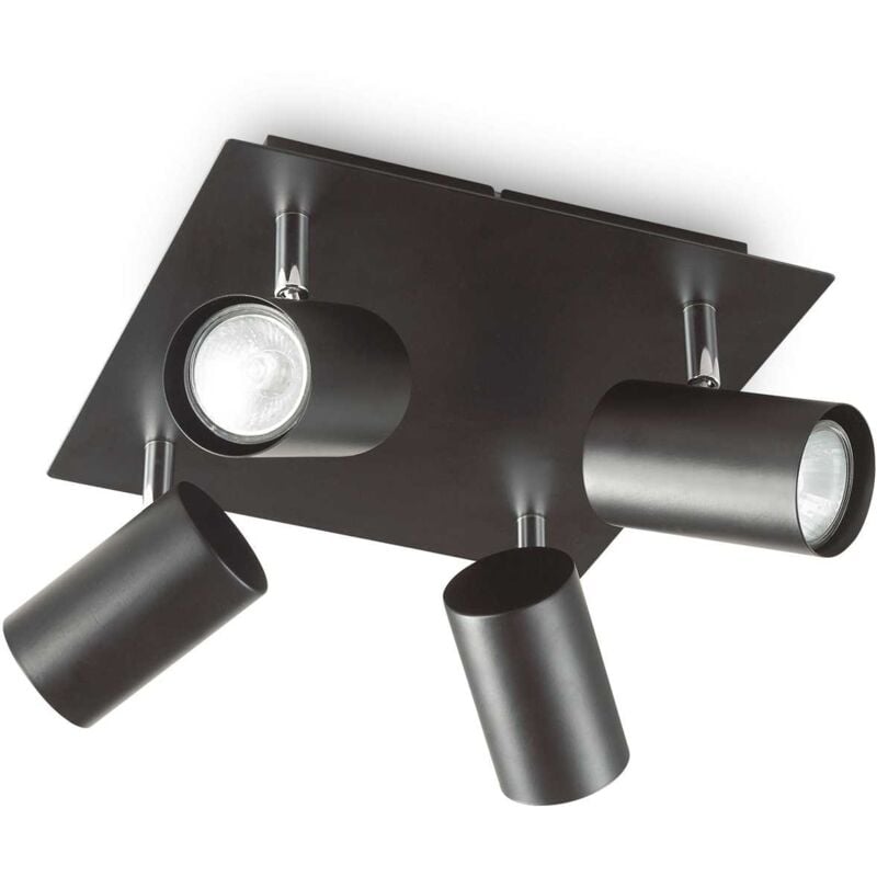 foto del prodotto plafoniera moderna spot metallo nero 4 luci gu10