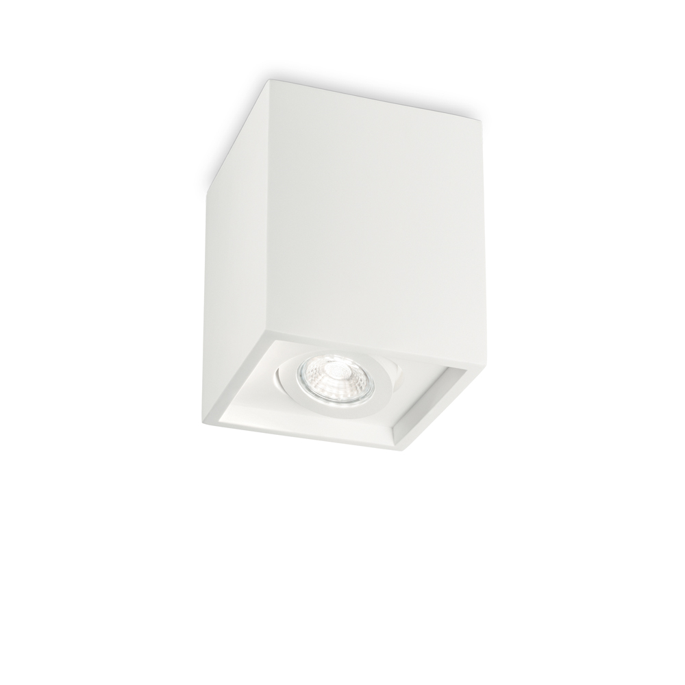 foto del prodotto plafoniera moderna square oak cemento - gesso bianco 1 luce gu10