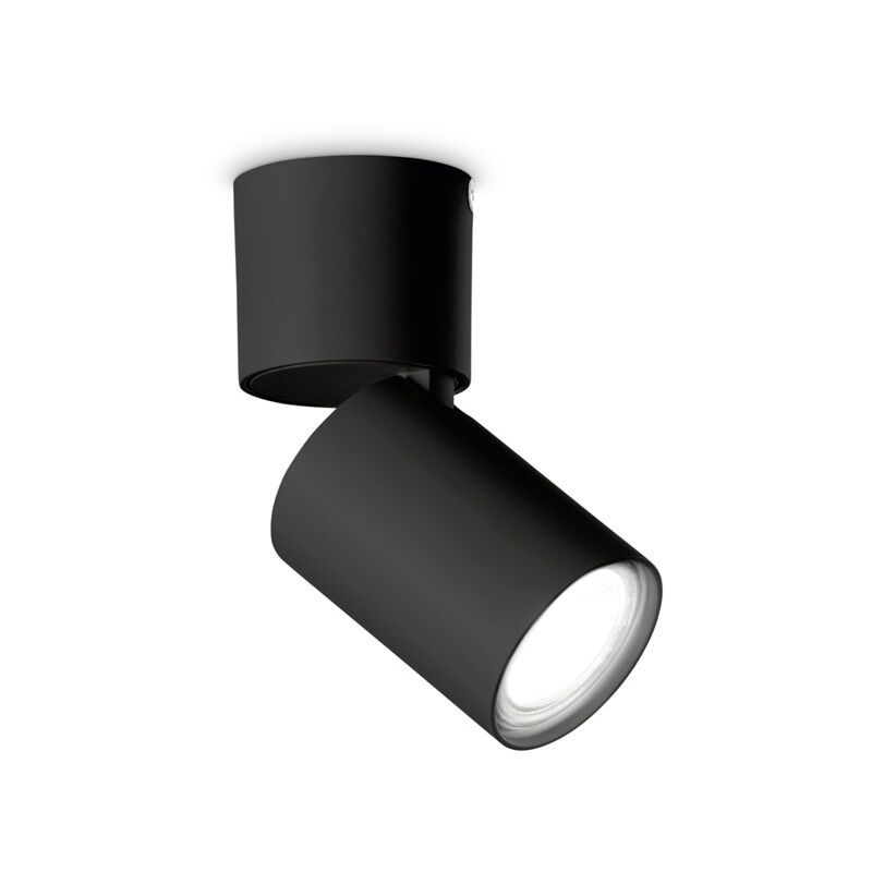 foto del prodotto plafoniera moderna toby metallo nero 1 luce gu10 7w 3000k luce calda