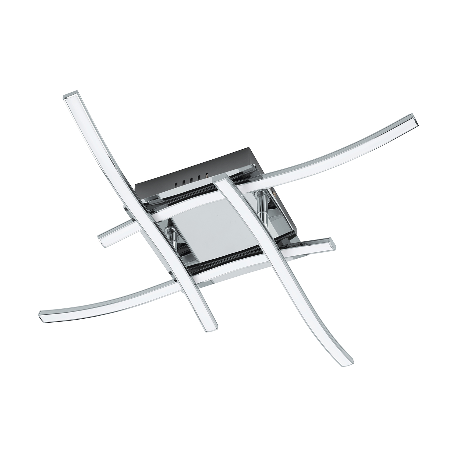 foto del prodotto plafoniera moderna valmora alluminio cromo luce led integrato 18w