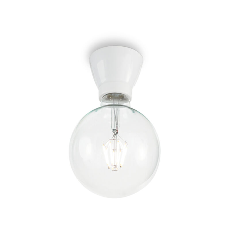 foto del prodotto plafoniera moderna winery porcellana ceramica bianco 1 luce e27