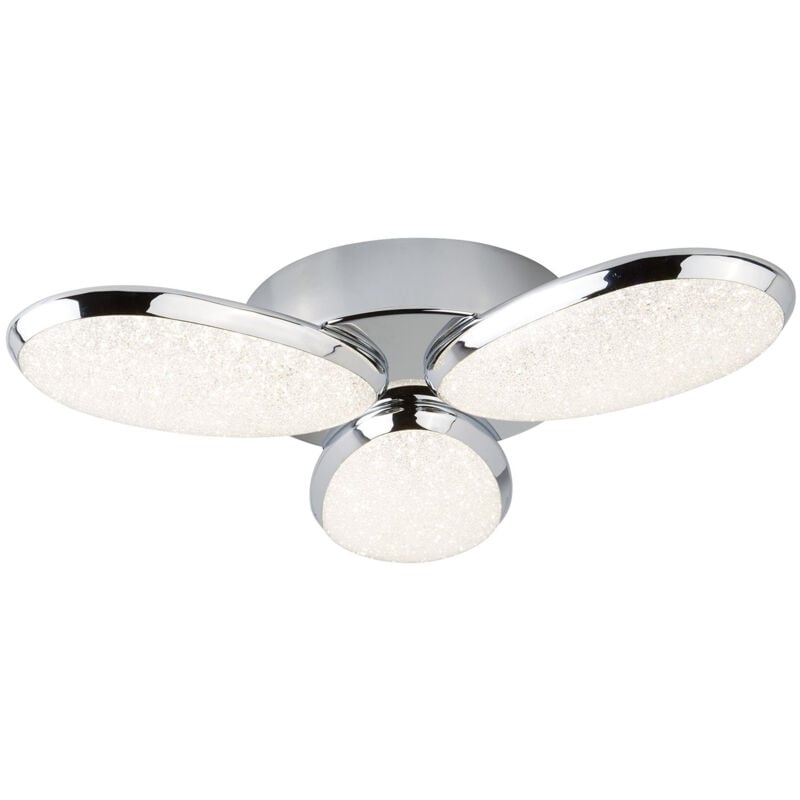 foto del prodotto plafoniera moderno lori acciaio cromo vetro trasparente led 8w 4000k
