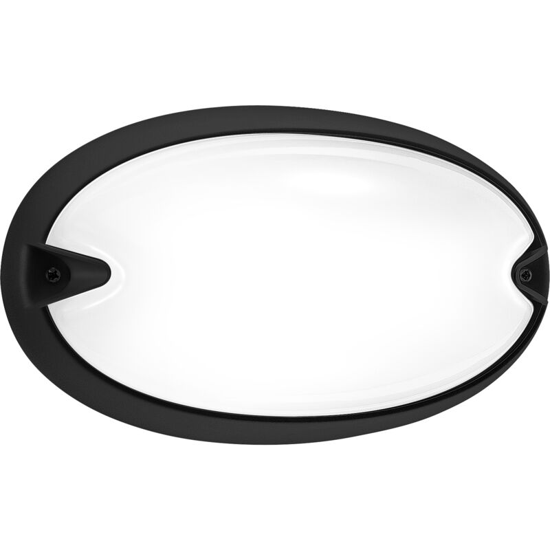 foto del prodotto plafoniera nera e27 ip55 a soffitto e parete prisma chip ovale 25