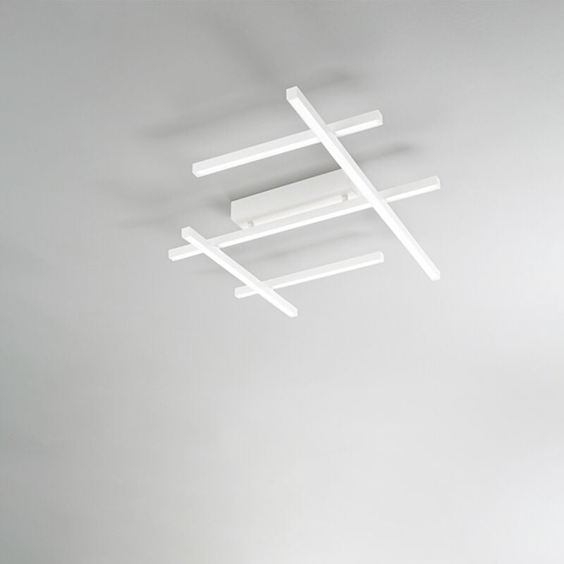 foto del prodotto plafoniera net led 50w 3500lm cct 3000k 4000k 6000k in alluminio verniciato bianco 82cm
