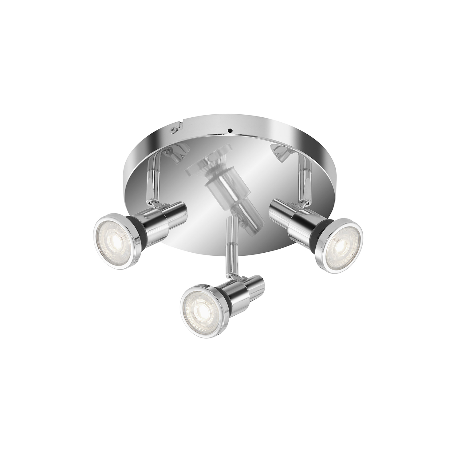 foto del prodotto plafoniera nordico flamo metallo cromo 3 luci gu10 3000k