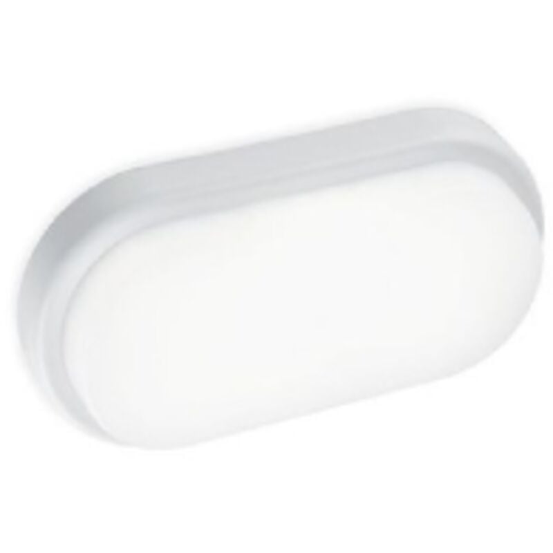 foto del prodotto plafoniera ovale led mm 200x10x4,5 da esterno bianca serie laser - sovil