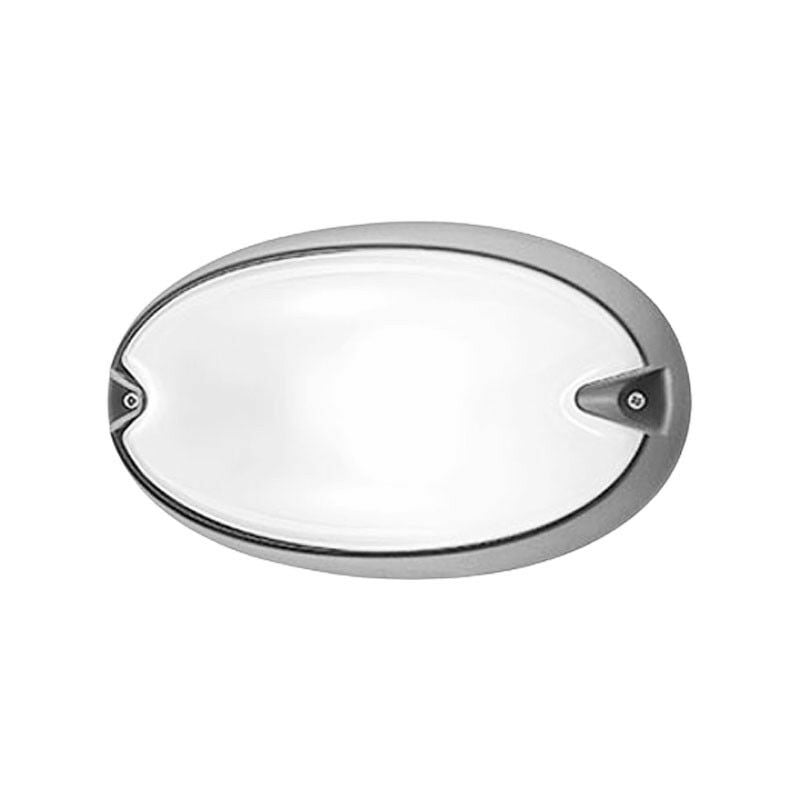 foto del prodotto plafoniera ovale prisma chip 25 colore grigio con attacco e27 ip55 005704
