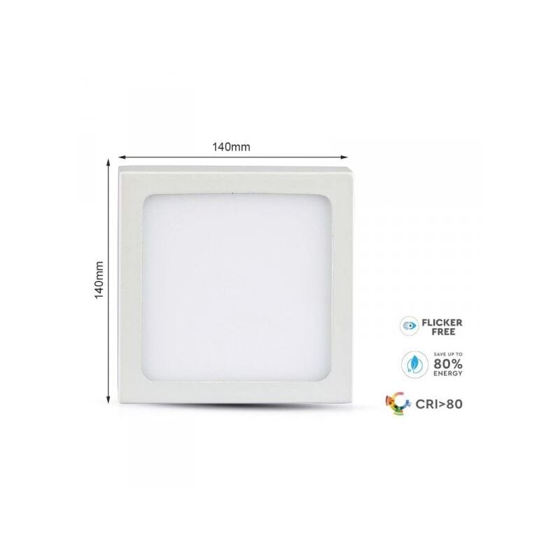 foto del prodotto plafoniera pannello led slim montaggio a plafone quadrato 140x140x24mm 12w 3000k sku-4913