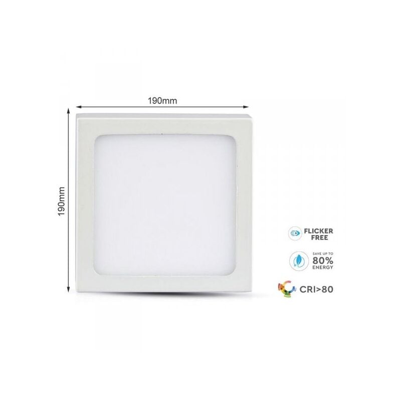 foto del prodotto plafoniera pannello led slim montaggio a plafone quadrato 190x190x24mm 18w 3000k sku 4919