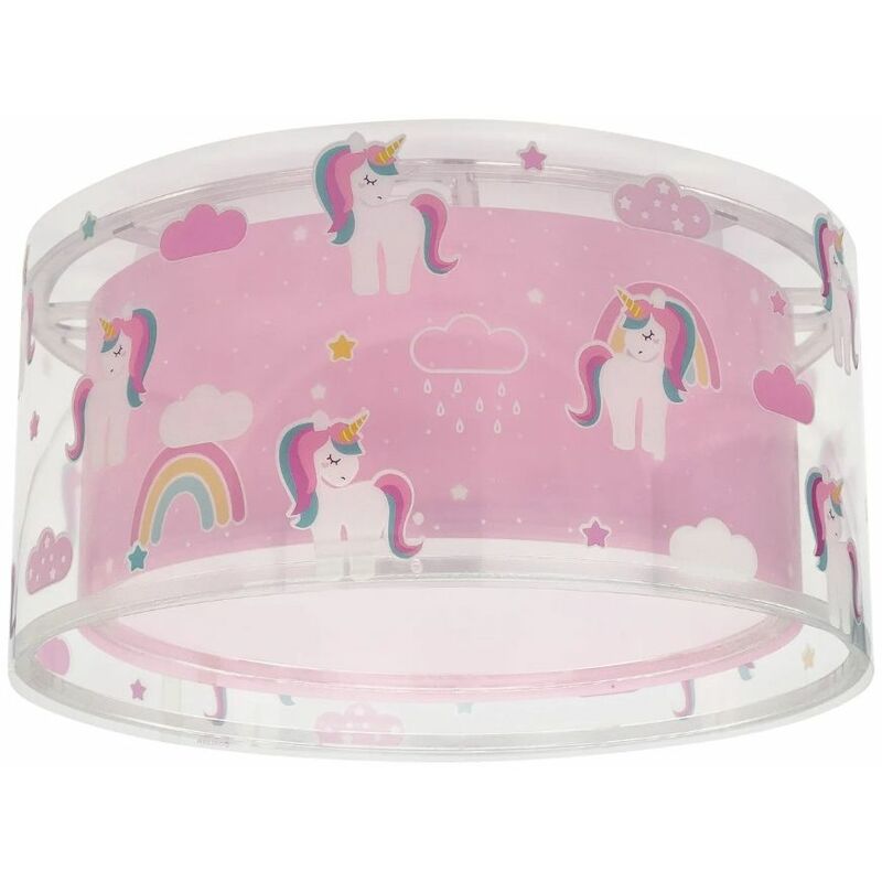 foto del prodotto plafoniera per bambini a 2 luci unicorns
