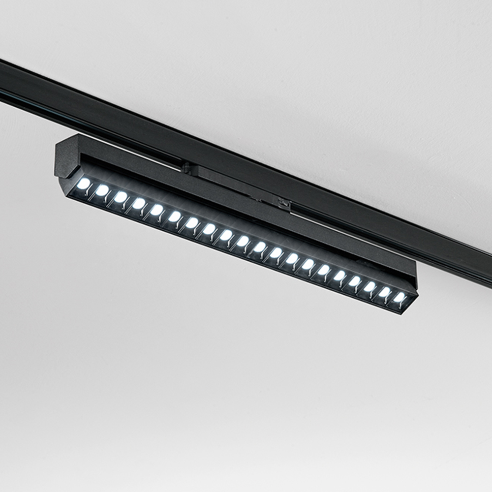foto del prodotto plafoniera per binario metallo nero acrilico led 30w 3000k