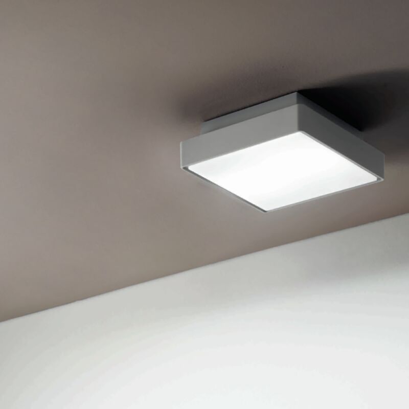 foto del prodotto plafoniera per esterni 22x22 cm in abs grigio picca
