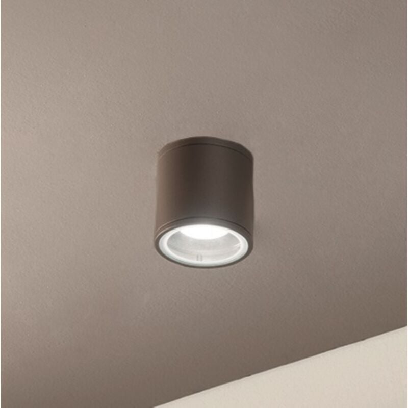 foto del prodotto plafoniera per esterni jubo in alluminio marrone con diffusore in vetro d9 cm