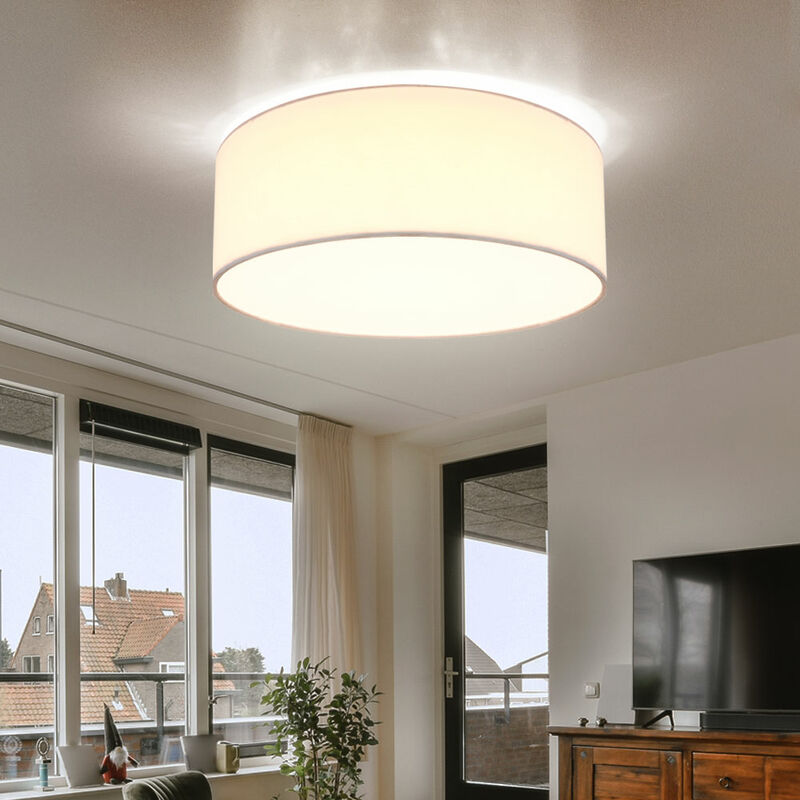 foto del prodotto plafoniera plafoniera 1 luce soggiorno led tessuto, metallo, 1x led bianco caldo, pxh 30x12 cm