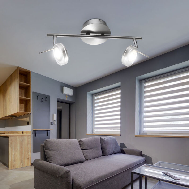 foto del prodotto plafoniera plafoniera faretto faretto lampada da soggiorno, faretti mobili, nichel opaco, led 5w 375lm bianco caldo, lxpxh 35,5x8x18,5 cm
