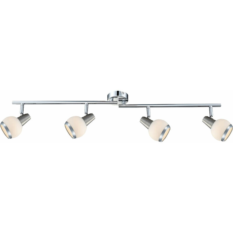 foto del prodotto plafoniera plafoniera faretto lampada soggiorno lampada sala da pranzo, 4 punti lampadina mobili, vetro cromato nichel opaco, led 4x 3w 4x 300lm