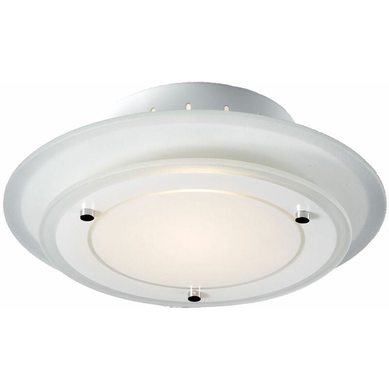 foto del prodotto plafoniera plafoniera illuminazione tonda in metallo vetro lampada luce esto 40125