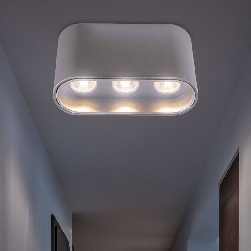 foto del prodotto plafoniera plafoniera led lampada da corridoio lampada da soffitto grigio chiaro argento da soggiorno, 7w 421lm bianco caldo, l 10,5x 6,4 cm