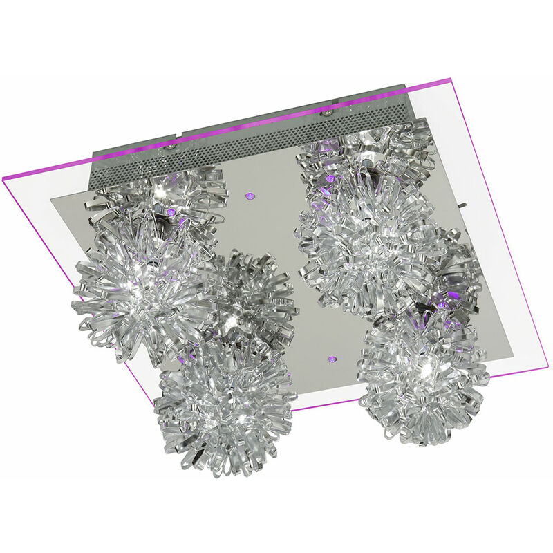 foto del prodotto plafoniera plafoniera led viola alluminio vetro metallo saphir 990013 4